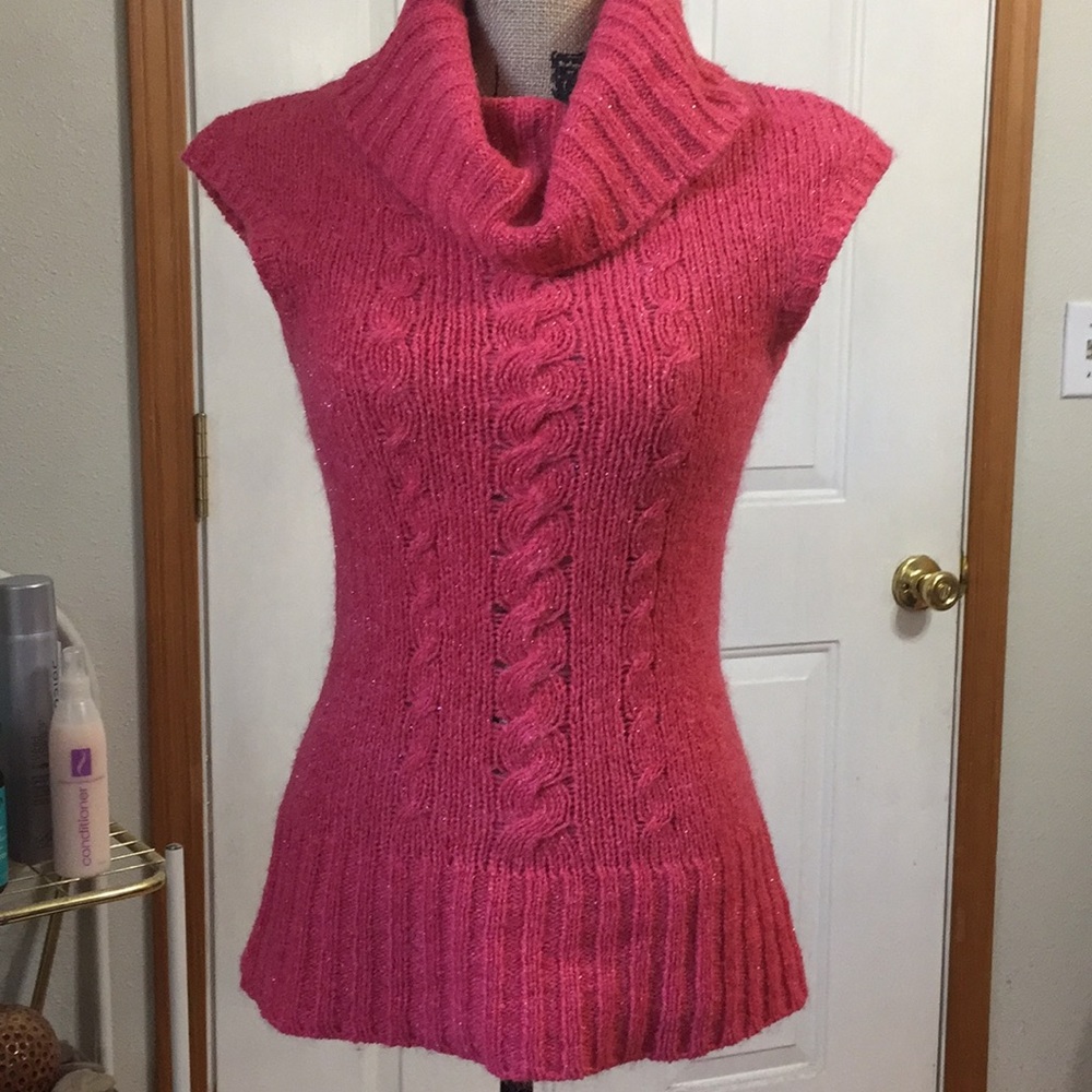 Bebe Mohair Metallic Sleeveless sweater.